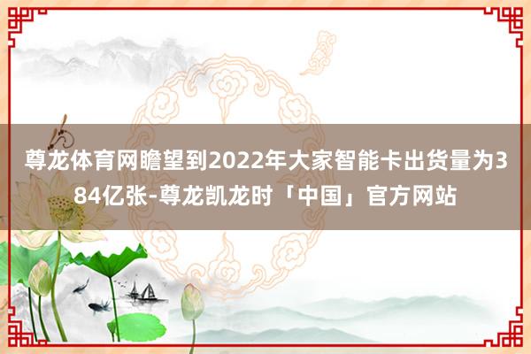 尊龙体育网瞻望到2022年大家智能卡出货量为384亿张-尊龙凯龙时「中国」官方网站