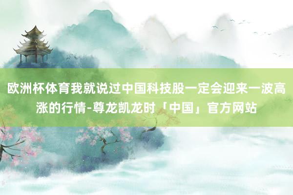 欧洲杯体育我就说过中国科技股一定会迎来一波高涨的行情-尊龙凯龙时「中国」官方网站