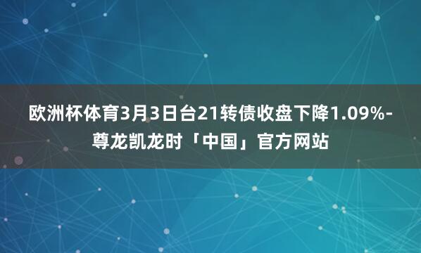 欧洲杯体育3月3日台21转债收盘下降1.09%-尊龙凯龙时「中国」官方网站