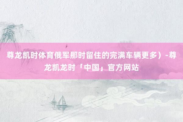 尊龙凯时体育俄军那时留住的完满车辆更多）-尊龙凯龙时「中国」官方网站
