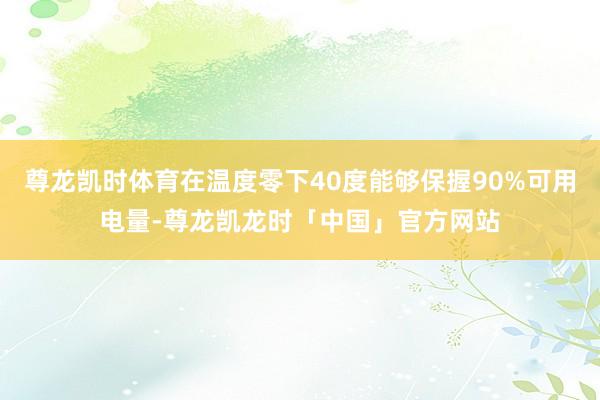 尊龙凯时体育在温度零下40度能够保握90%可用电量-尊龙凯龙时「中国」官方网站