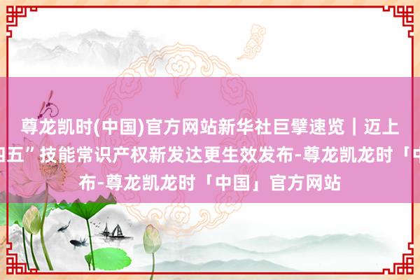 尊龙凯时(中国)官方网站新华社巨擘速览｜迈上新台阶！“十四五”技能常识产权新发达更生效发布-尊龙凯龙时「中国」官方网站