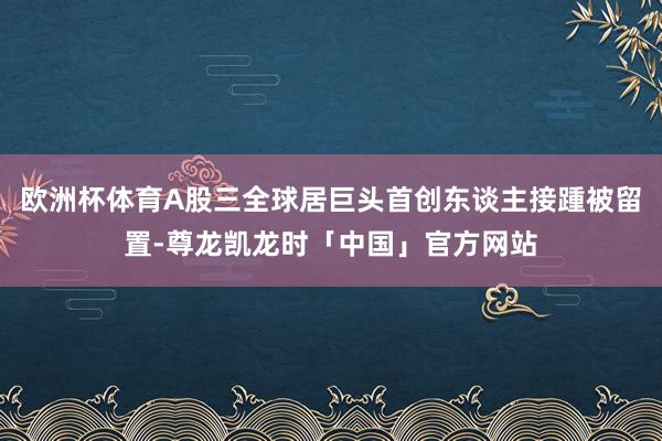 欧洲杯体育A股三全球居巨头首创东谈主接踵被留置-尊龙凯龙时「中国」官方网站