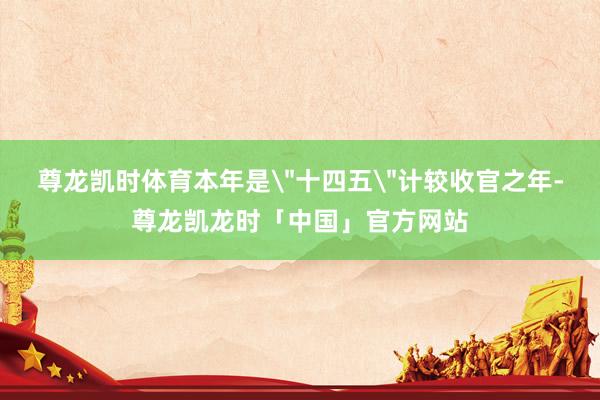 尊龙凯时体育本年是