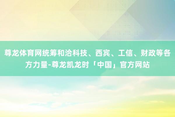 尊龙体育网统筹和洽科技、西宾、工信、财政等各方力量-尊龙凯龙时「中国」官方网站